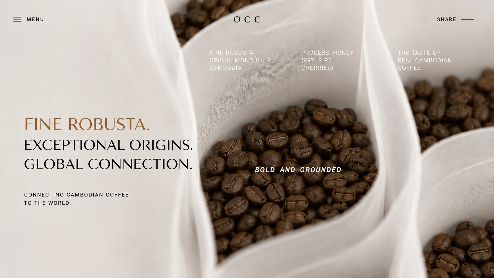 Origin Coffee Cambodia coffee brand website